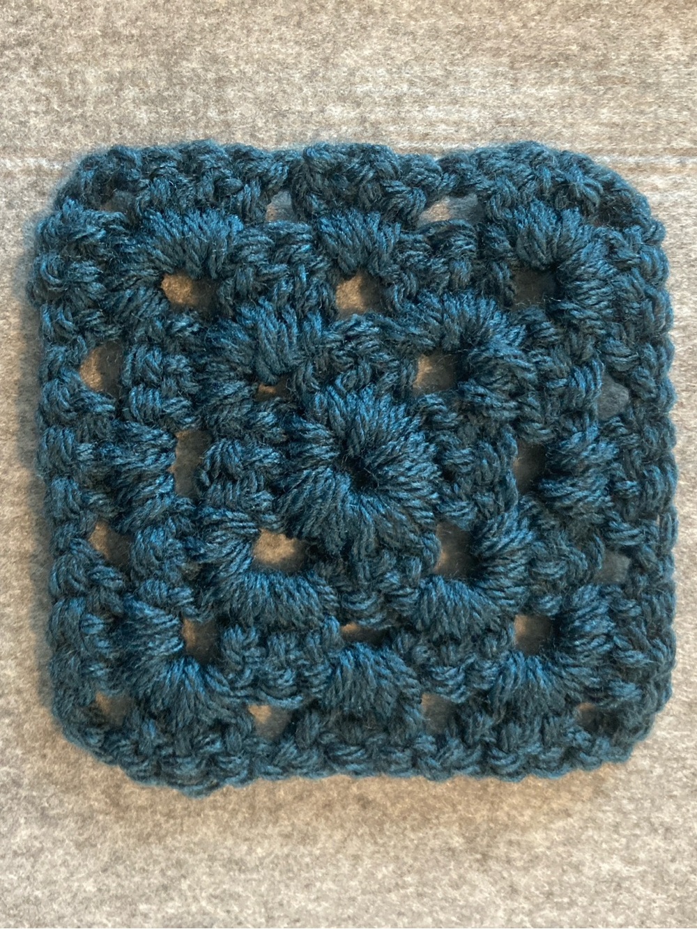 Handmade Crochet Granny Square in Teal